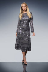 Petite Sequin Cowl Midi Dress
