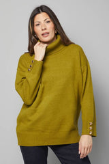 Roll Neck Button Cuff Jumper