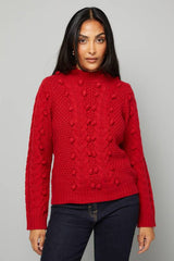 Petite Bobble Cable Crew Jumper