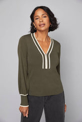Zip Front Tipped Knitted Top
