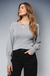 Shimmer Keyhole Detail Knitted Top