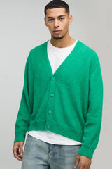 Boxy Fluffy Knitted Cardigan