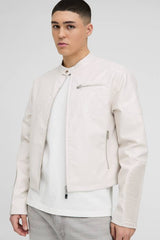Boxy Homme PU Biker Jacket