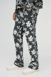 Tall Floral Tapestry Stacked Flared Trousers