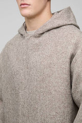 Tall Oversized Boucle Hooded Button Up Overshirt