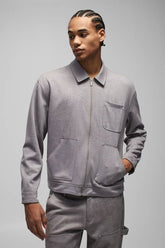 Oversized Croc Embossed Suedette Overshirt
