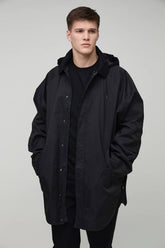 Tall Cord Collar Oversized Hooded Parka Jacket