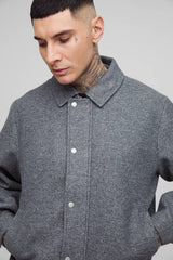 Tall Wool Look Boxy Oversized Harrington Bomber