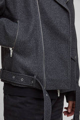 Tall Oversized Wool Look Biker Jacket