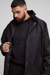 Plus Oversized Cord Collar Hooded Parka Jacket
