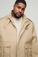Plus Oversized Boxy Cargo Trench Coat