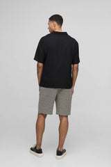 Elasticated Relaxed Fit Checkerboard Crochet Shorts