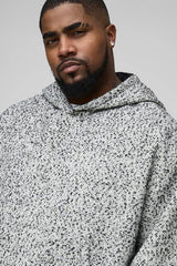 Plus Boucle Boxy Oversized Hoodie