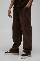 Fixed Waist Relaxed Fit Carpenter Heavyweight Suede Trousers