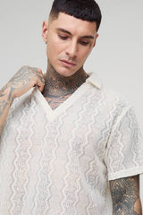 Tall Zig Zag Crochet Polo Shirt