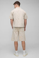 Tall Nibbled Denim Relaxed Fit Shorts