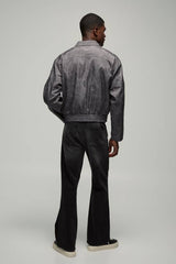 Boxy Crinkle Harrington Jacket