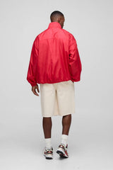 Oversized High Shine Funnel Neck Track Jacket