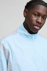 Regular Fit Ripstop Colour Block Funnel Neck Track Jacket