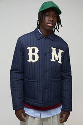 Regular Fit Quilted Applique Harrington Jacket