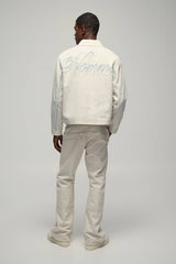 Boxy Twill Homme Rope Applique Harrington Jacket