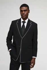 Straight Fit Contrast Edge Blazer
