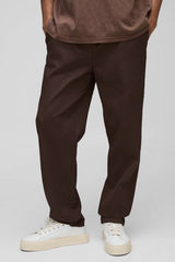 Straight Fit Technical Pleat Elasticated Waist Trouser