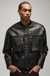 Boxy Matte Pu Bomber Jacket