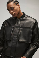 Boxy Matte Pu Bomber Jacket