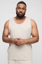 Plus Regular Fit Essential Ribbed Vest
