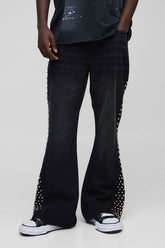 Studded Gusset Flared Fit Jeans