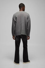 Oversized Boxy Dropped Shoulder Ribbed Contrast Knitted Cardigan