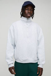 Oversized Rib Detail Funnel Neck Sweatshirt