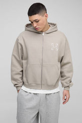 Regular Paisley Back Print Zip Through Hoodie