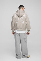 Regular Paisley Back Print Zip Through Hoodie