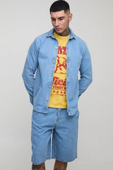 Tall Oversized Denim Shirt & Regular Jorts Set