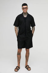 Tall Oversized Linen Deep Pocket Shirt & Short Set