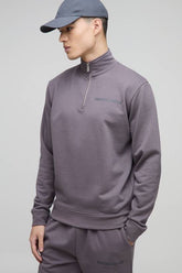 Regular Fit Edizione Heavyweight Zip Funnel Neck Sweatshirt