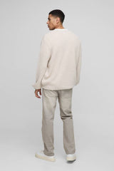 Regular Fit Ribbed Zip Through Collarless Knitted Cardigan