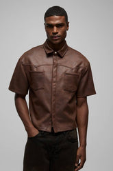 Oversized Antique Suedette Western Panel Shirt