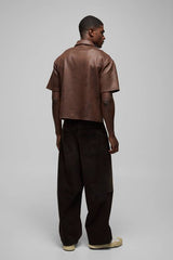 Oversized Antique Suedette Western Panel Shirt
