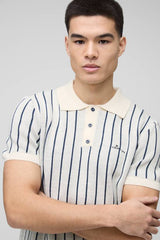 Regular Fit Short Sleeve Striped Knitted Polo