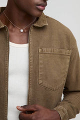 Relaxed Herringbone Twill Harrington Jacket