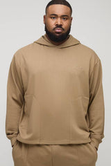 Plus Tonal Embroidered Welt Pocket Hoodie