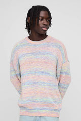 Oversized Ombre Stripe Lightweight Knitted Jumper