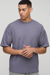 Regular Fit Textured Drop Shoulder T-Shirt