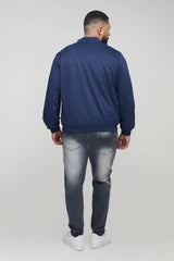 Plus Faux Suede Regular Fit Bomber Jacket