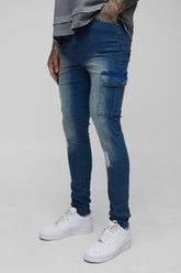 Tall Distressed Super Skinny Cargo Jeans