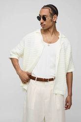 Oversized Boxy Chunky Knitted Shirt