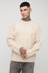 Tall Tonal Gothic Cross Boxy Oversized Jumper